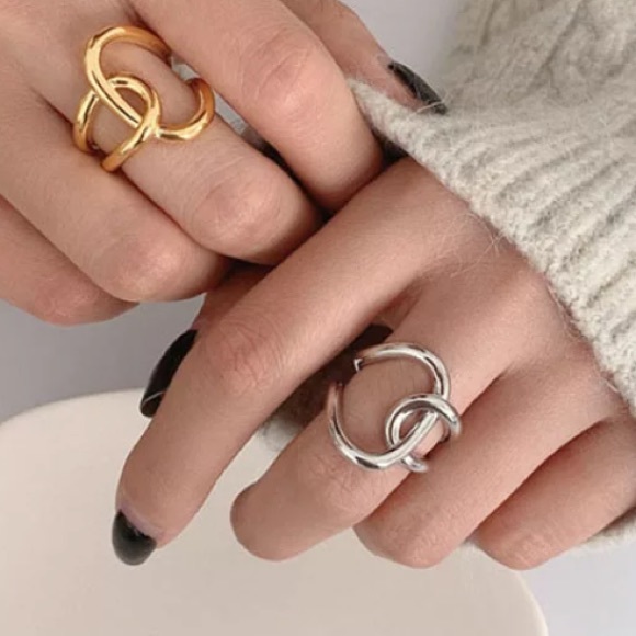 ♾Insta simply geometric sterling silver ring - Picture 3 of 6